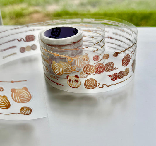 NEW! EverEin - Yarn Ball - Brown | 4cm Kiss-cut PET Tape | Release Paper  | 3M