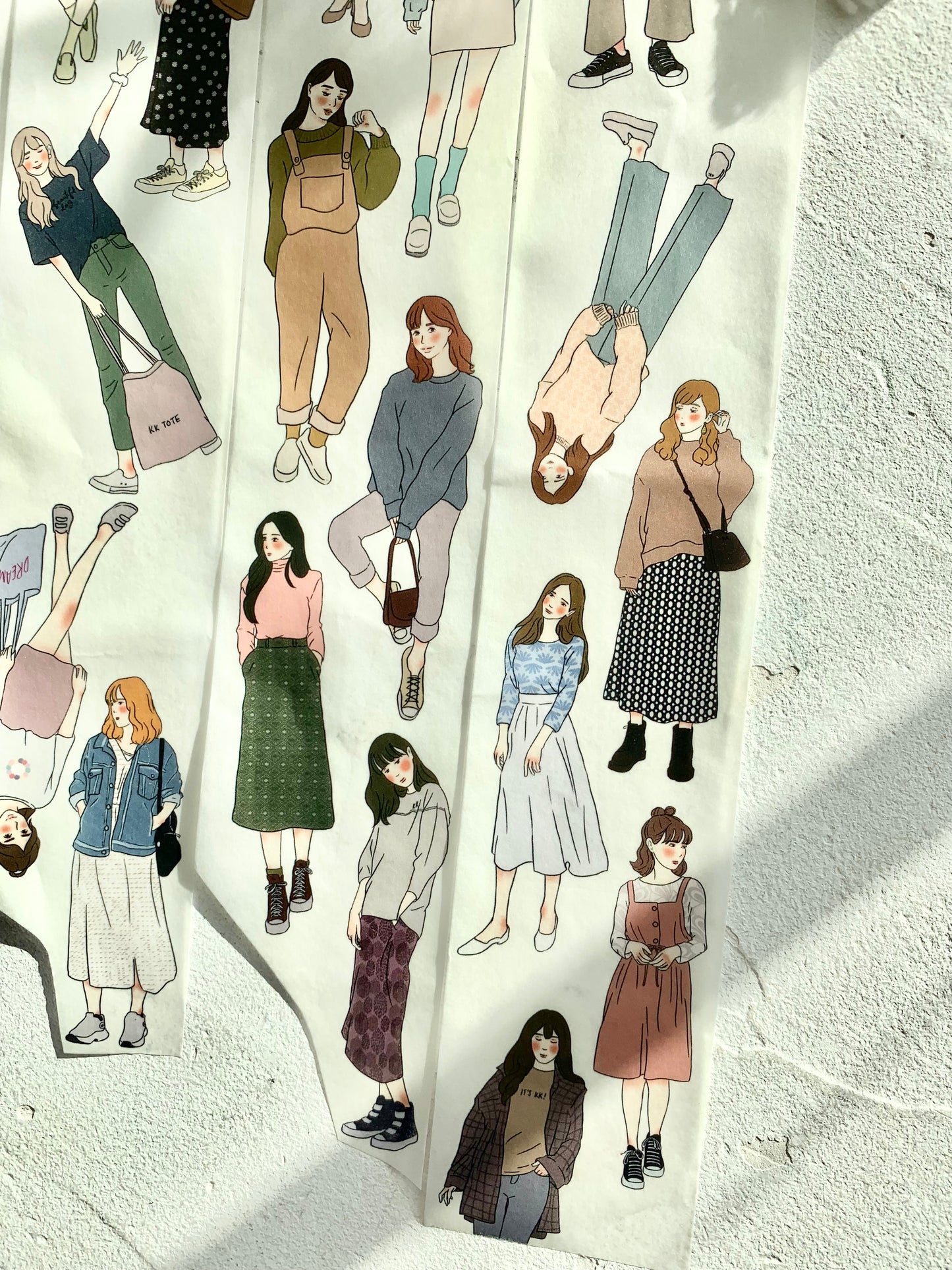 Katkreates Illustration - Lily Girls | 5cm Washi Tape | Release Paper