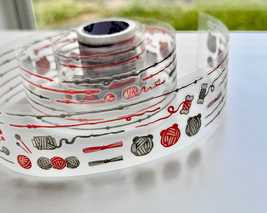 NEW! EverEin - Yarn Ball - Black & Red | 4cm Kiss-cut PET Tape | Release Paper  | 3M