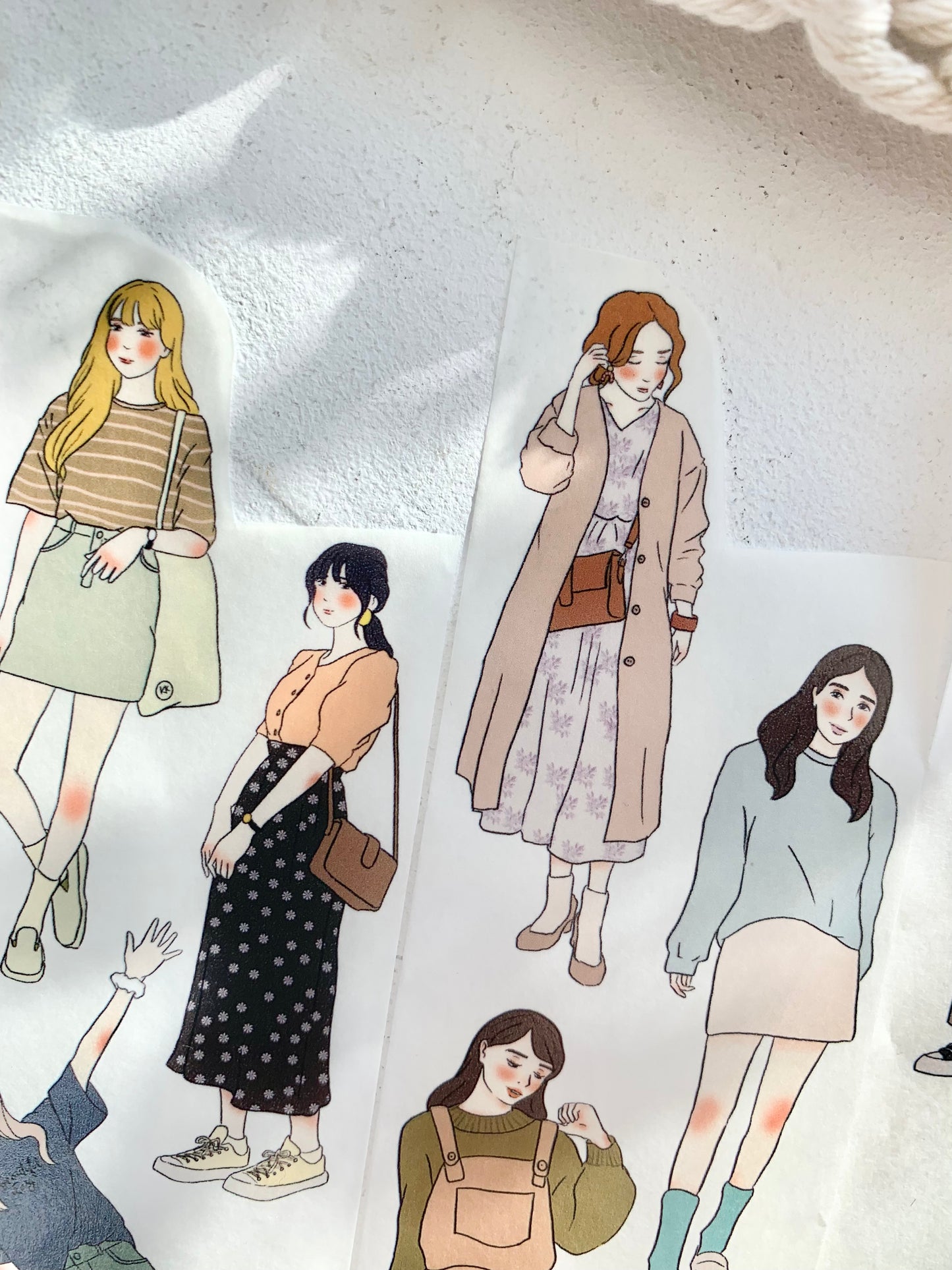 Katkreates Illustration - Lily Girls | 5cm Washi Tape | Release Paper