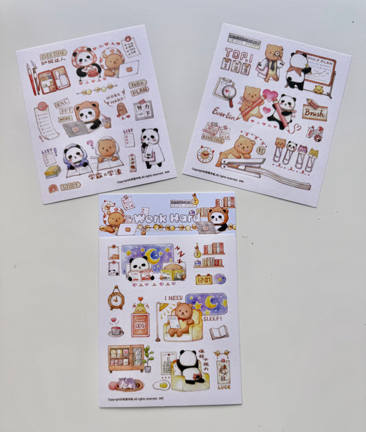 NEW! EverEin - Work Hard | 3 Sheets | Washi Paper | Kiss-cut | Sticker