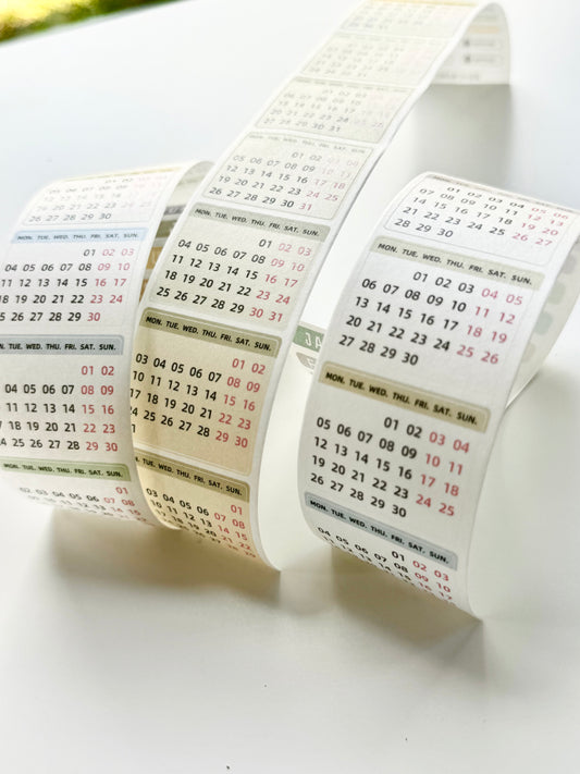 NEW! EverEin - Monthly Calendar | 4cm Kiss-cut | Glitter PET Tape | Release Paper | 3M