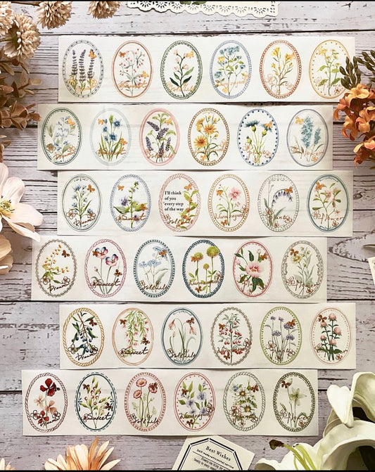 Lady F - 5.5cm Waltz Retro Label I| Rose Gold Foil | Die Cut Washi Tape | Release Paper