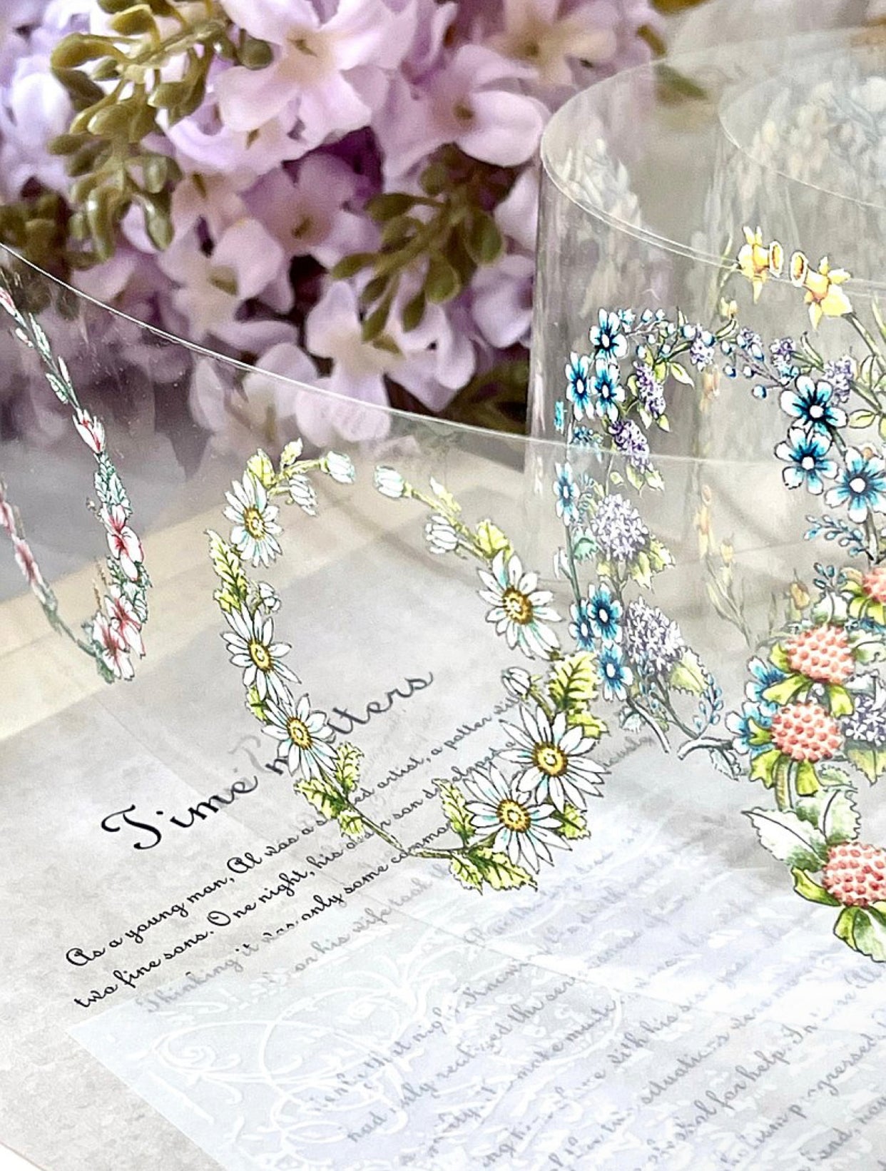 Lady F - 6cm Summer Flower| Die Cut PET Tape | Release Paper