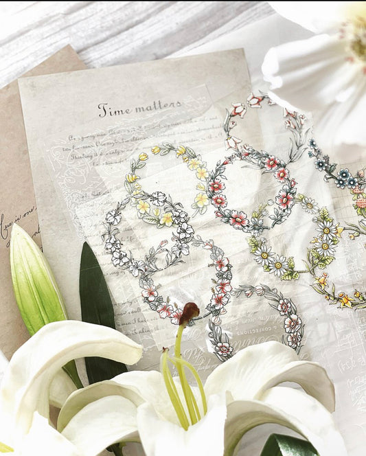 Lady F - 6cm Summer Flower| Die Cut PET Tape | Release Paper