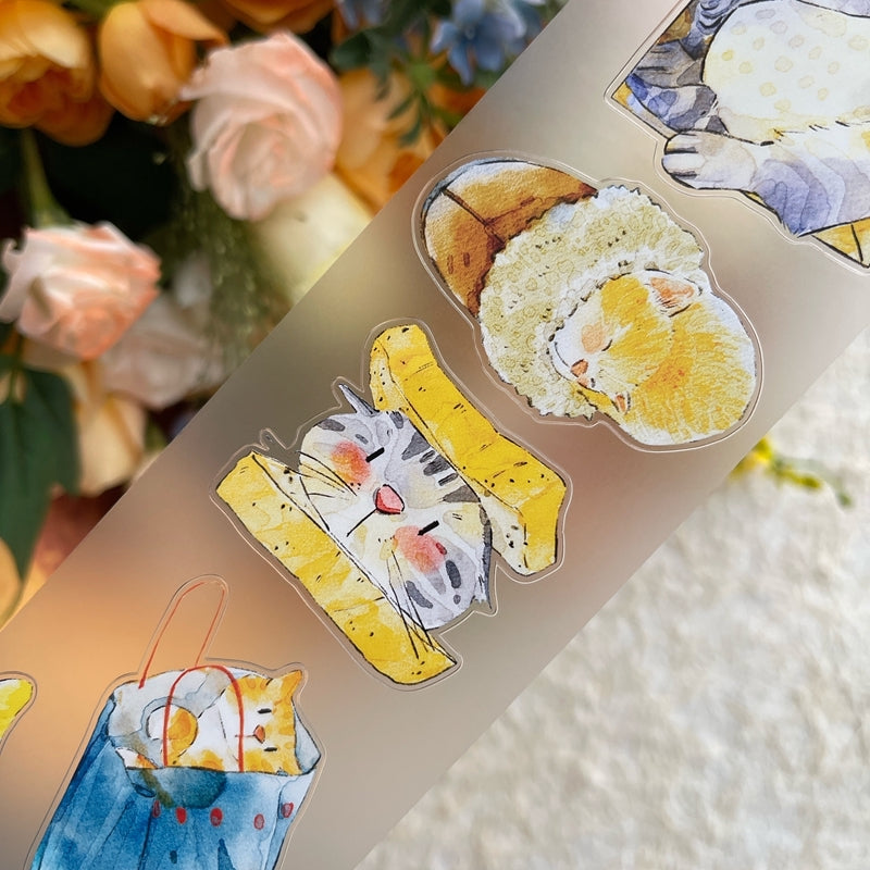 NEW! DingDing - No.54 Kitties | Kiss-cut | 6cm PET Tape | Release Paper | 10M