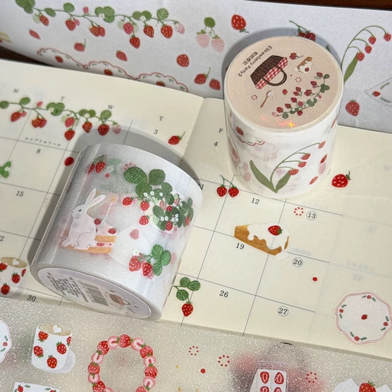 CCXX Studio - Strawberry Party | Kiss-cut | Glitter | 4.5cm PET Tape | Release Paper | 5M