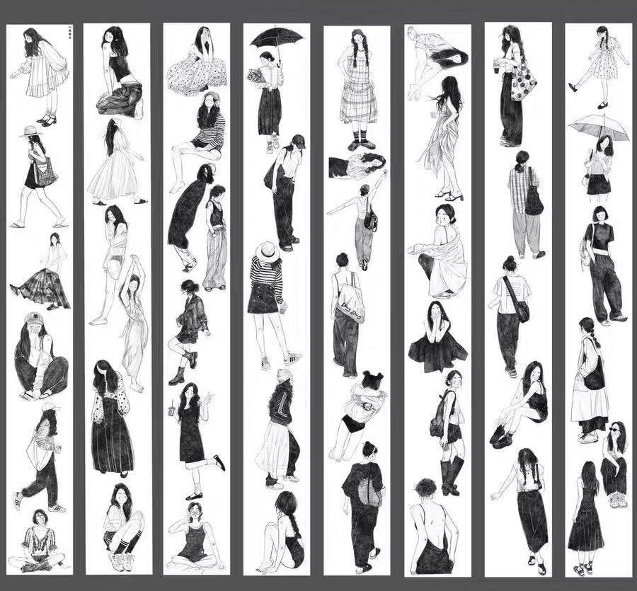 DingDing - No.11 - Black and White | 5cm PET Tape | Release Paper