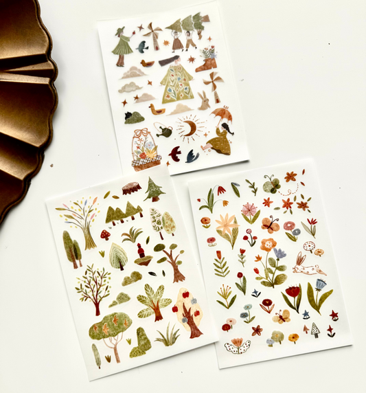 Muzishan Studio - Fairy Tale of the Forest | 3 Sheets | Rub On Sticker