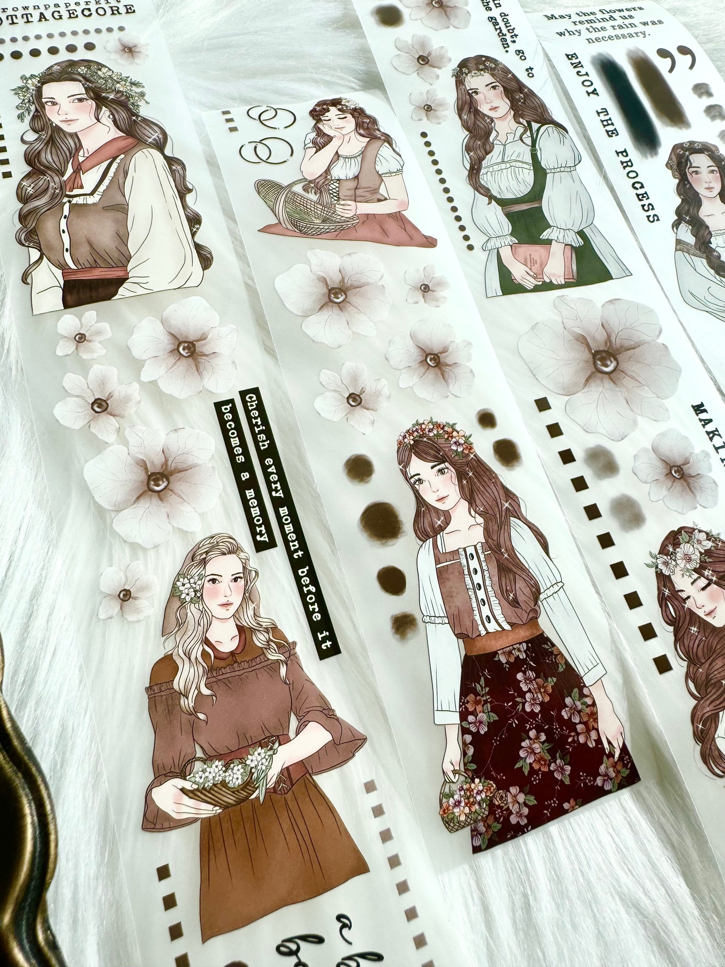 Brown Paper Kit - Cottage Core | 5cm PET Tape | Release Paper