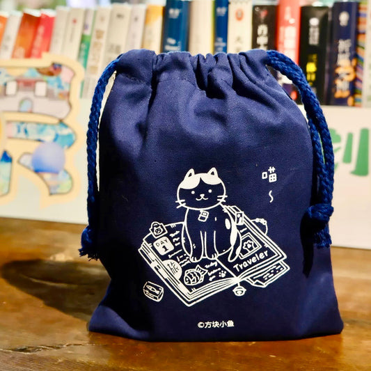 NEW! Cube Fish - A Cat's Journey | Fabric Bag | TN Passport Storage Bag | A7\ M5 Notebook | Planner | Journaling Accessories