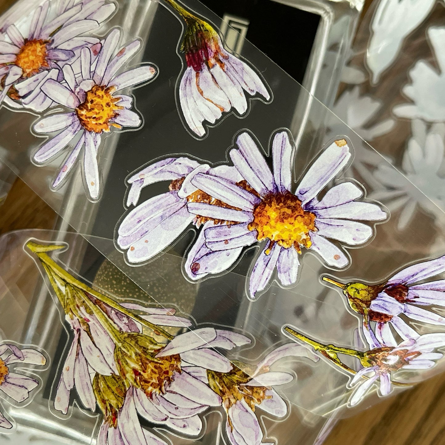 NEW! DingDing - A41 Wild Purple Daisy | Kiss-cut | 5cm PET Tape | Release Paper | 5M