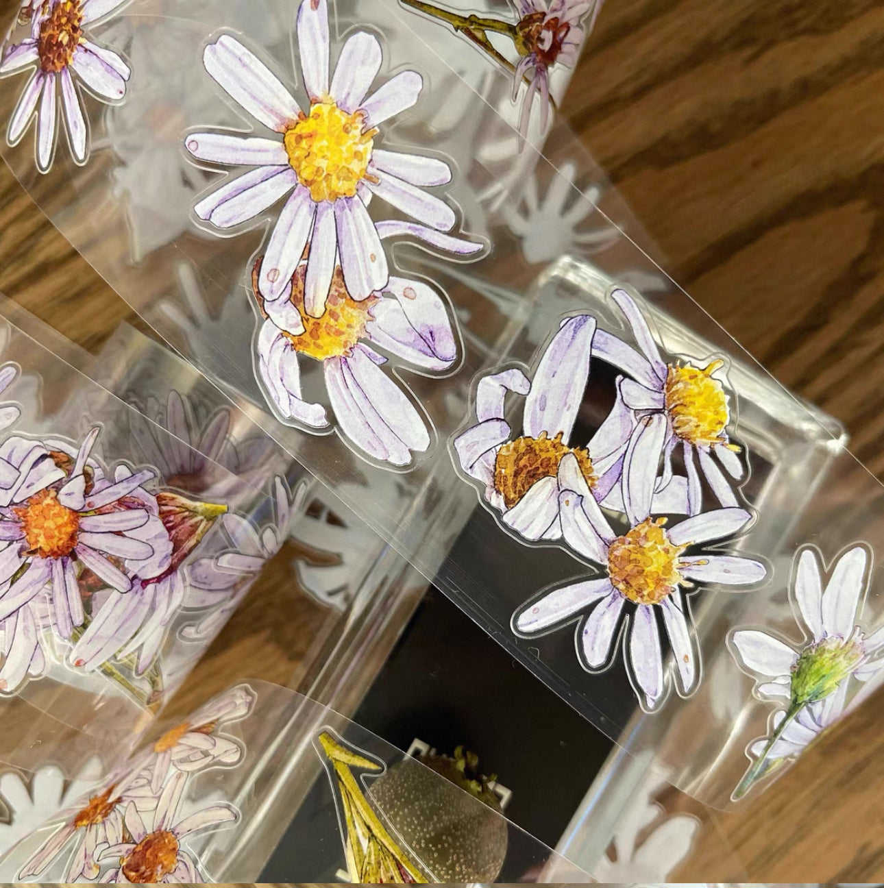 NEW! DingDing - A41 Wild Purple Daisy | Kiss-cut | 5cm PET Tape | Release Paper | 5M