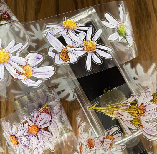 DingDing - A41 Wild Purple Daisy | Kiss-cut | 5cm PET Tape |  Release Paper | 5M