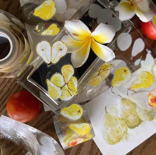 DingDing - A43 Pear | Kiss-cut | 3.5cm PET Tape |  Release Paper | 5M