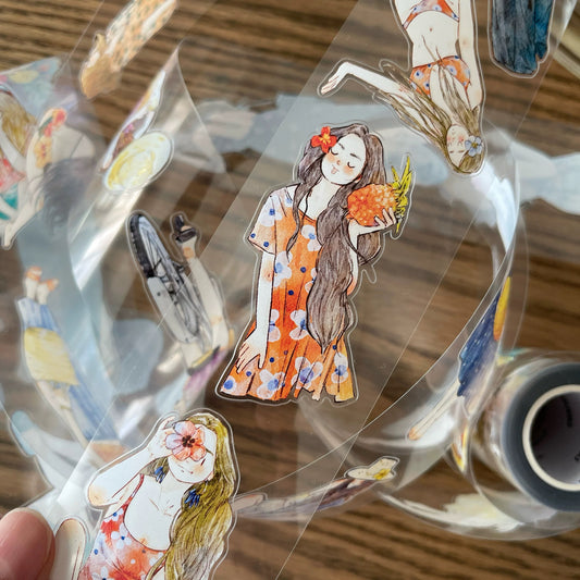 DingDing - No.35 Holiday | Kiss-cut | 5cm PET Tape |  Release Paper