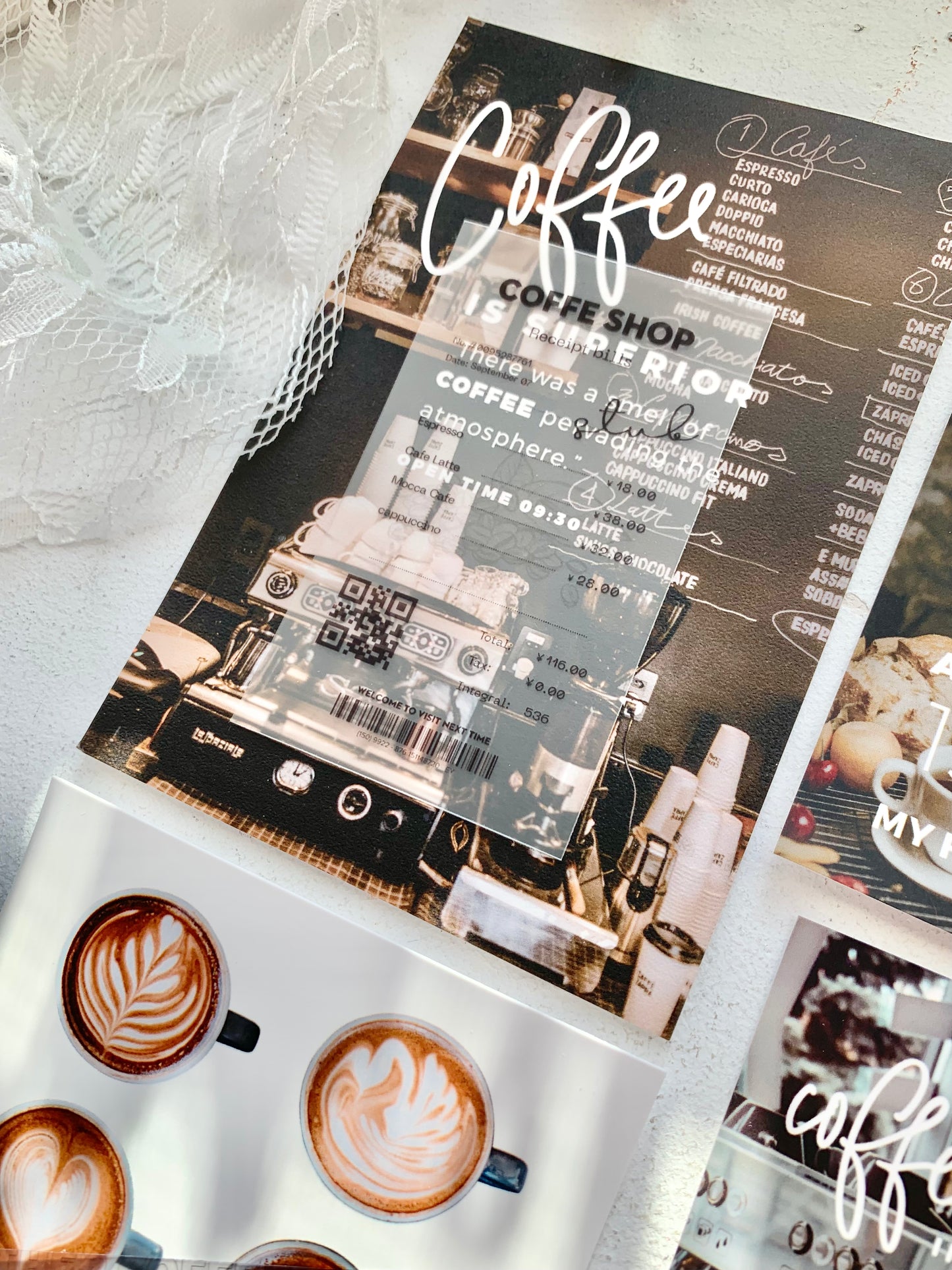 07M - Coffee Shop | 15pcs Deco Pack | Ephemera Paper | Sticker