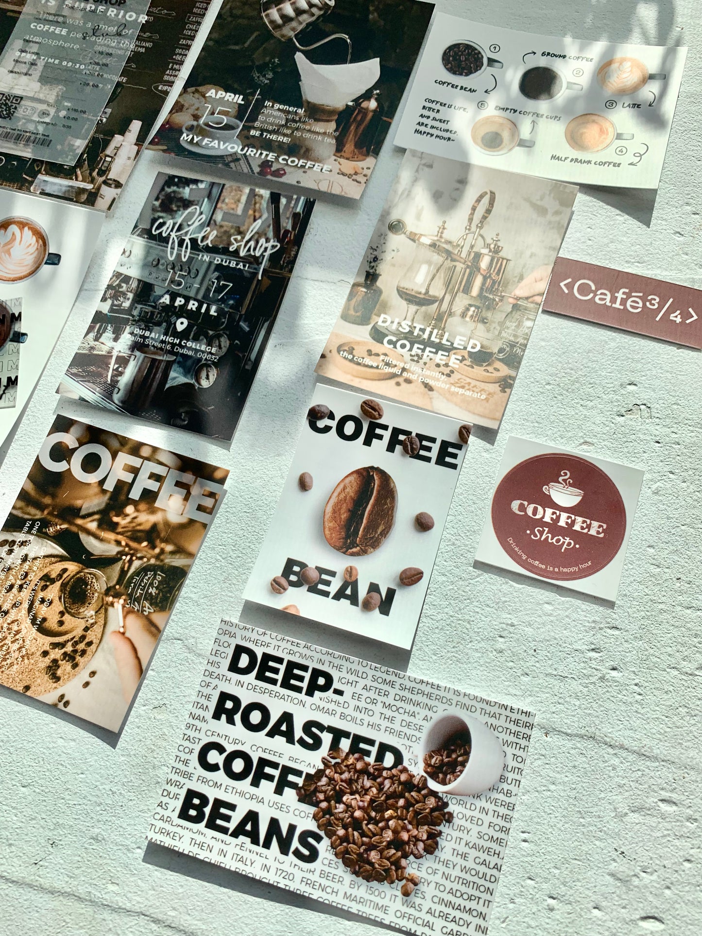 07M - Coffee Shop | 15pcs Deco Pack | Ephemera Paper | Sticker