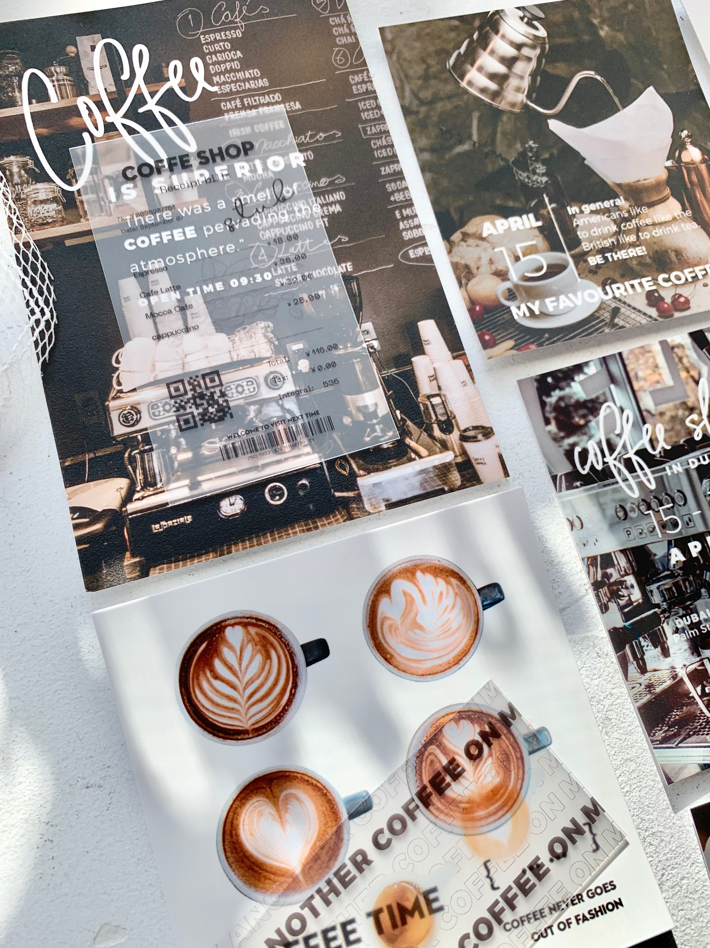 07M - Coffee Shop | 15pcs Deco Pack | Ephemera Paper | Sticker