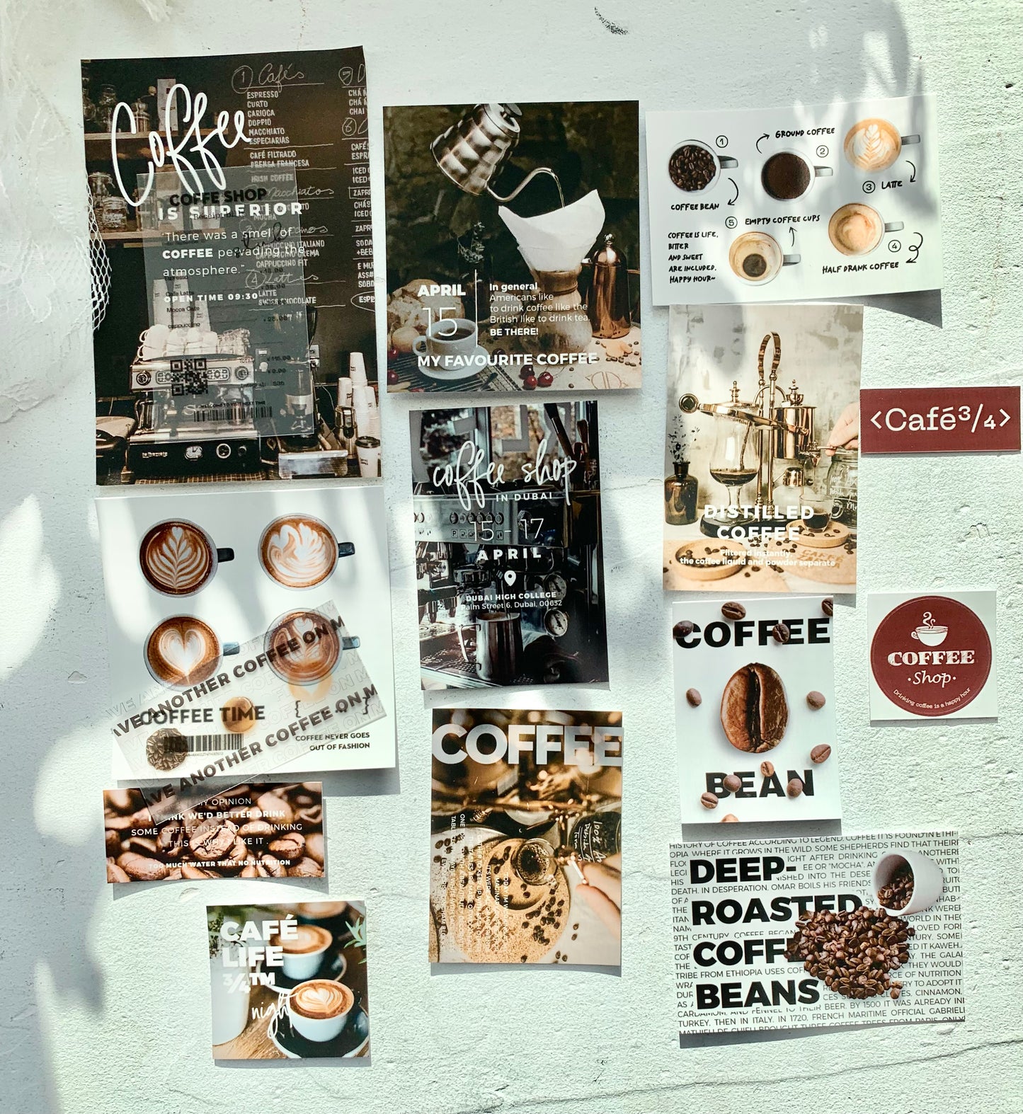 07M - Coffee Shop | 15pcs Deco Pack | Ephemera Paper | Sticker