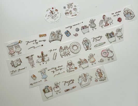 NEW! Sho Little Happiness - Stationery Friends  | Kiss-cut | 4cm Matte PET Tape | Release Paper