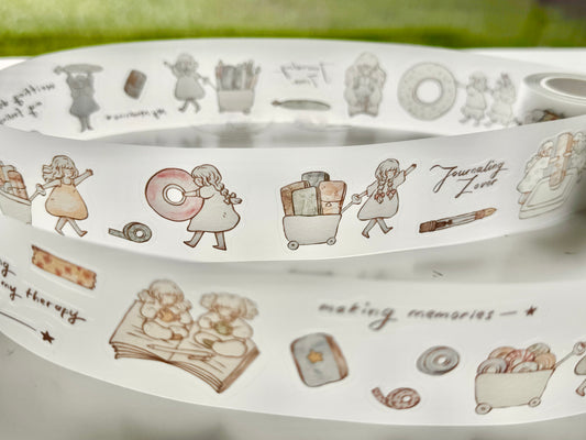 NEW! Sho Little Happiness - Stationery Friends  | Kiss-cut | 4cm Matte PET Tape | Release Paper