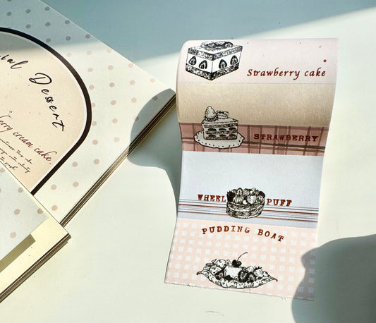 NEW! MWJ - Vintage Desserts | 100pcs Sticker Memo Roll | NO Release Paper
