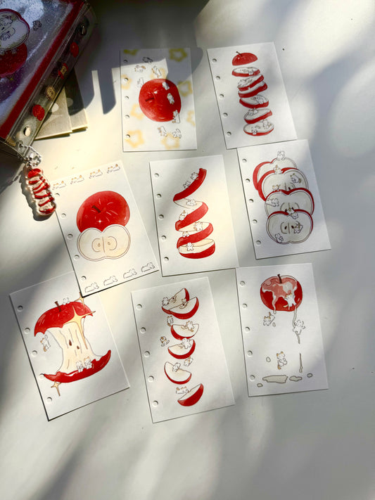 NEW! Light Rain Studio - Apple | M5/A7 Size | 40pcs Notebook Insert | Ephemera Paper