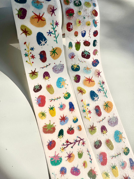 N1ng Studio - An Tomato | Kiss-cut | 5cm Glitter Tape | Release Paper | 5M