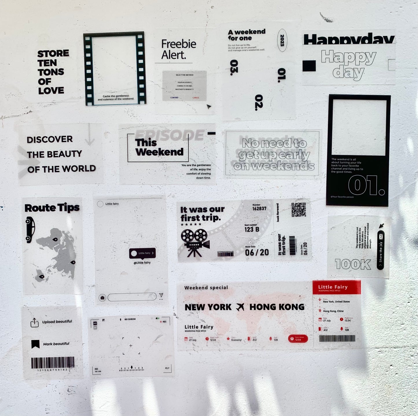 07M - Holiday Film | 16pcs Deco Pack | Ephemera Paper | PVC Sticker
