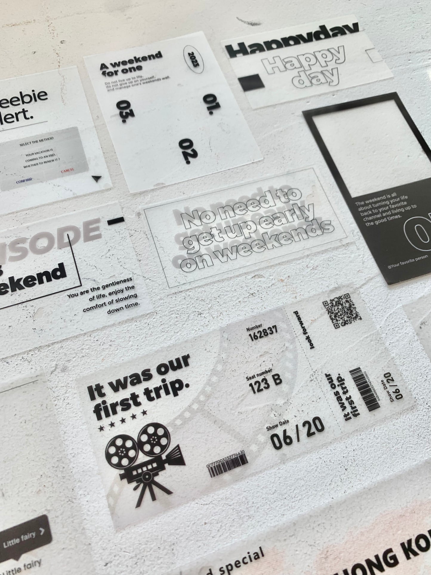 07M - Holiday Film | 16pcs Deco Pack | Ephemera Paper | PVC Sticker