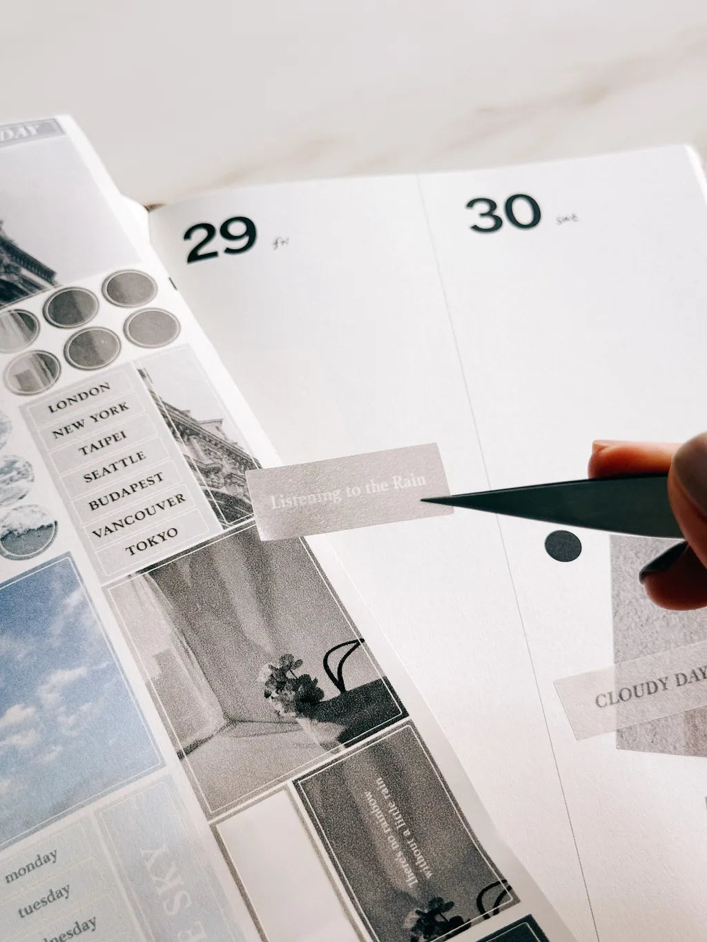 TOP Studio - Rainy Days | 5cm Pre-cut Washi Sticker Tape | Release Paper