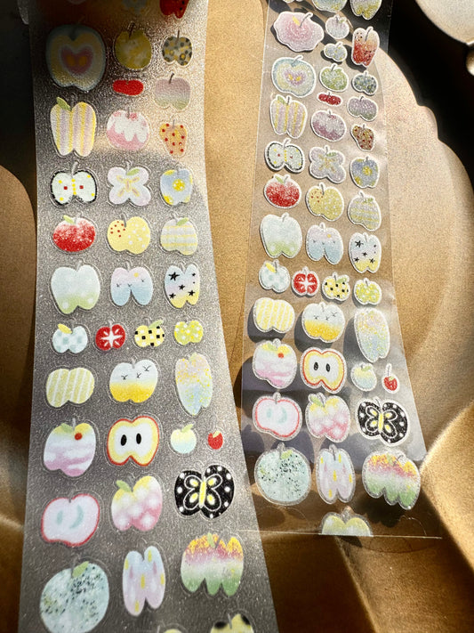 N1ng Studio - An apple | Kiss-cut | 5cm Glitter Tape | Release Paper | 5M