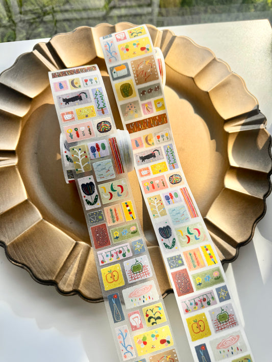 N1ng Studio - Colorful Blocks | Kiss-cut | 5cm Glitter Tape | Release Paper | 5M