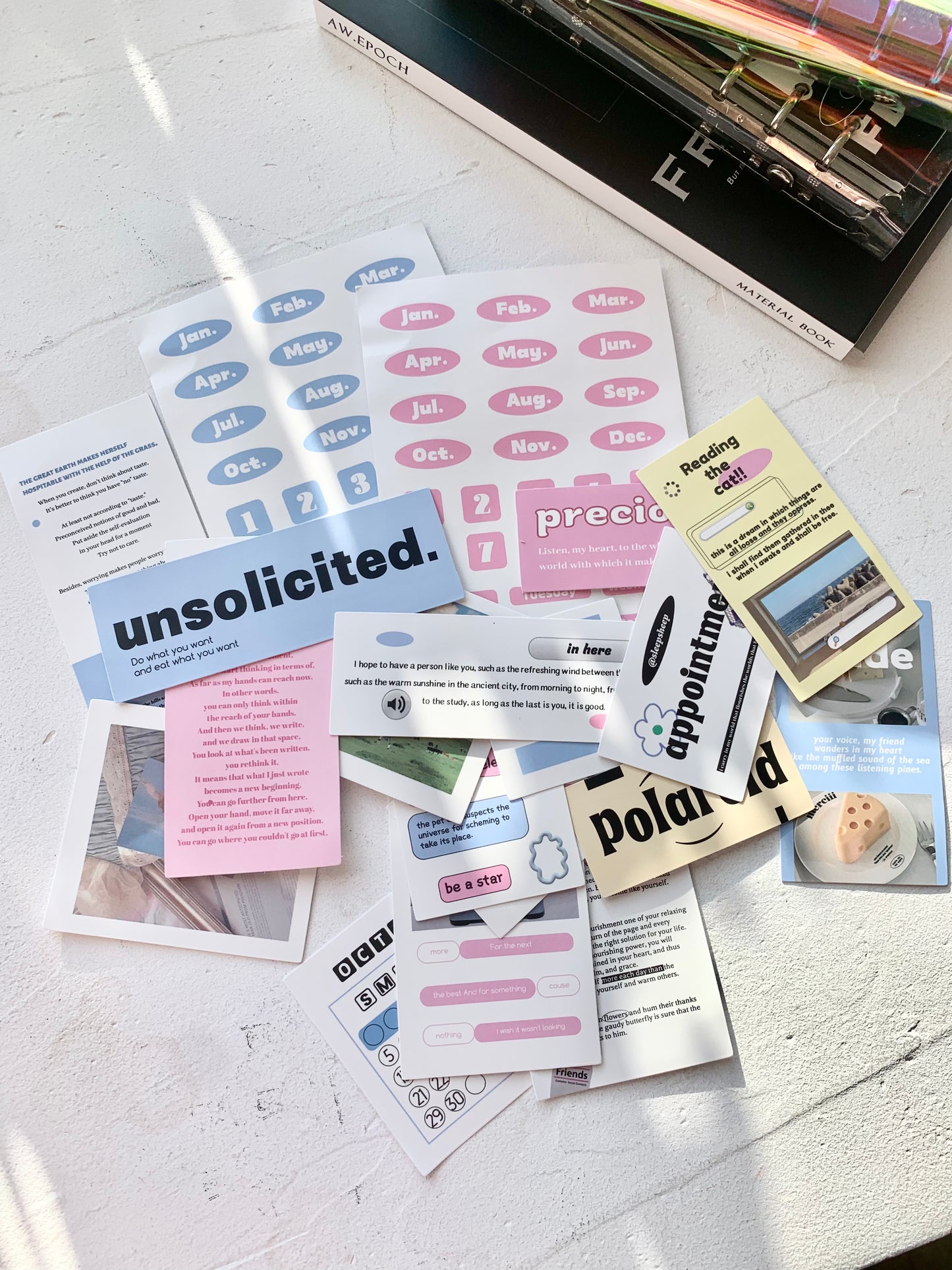 SSS - Pink/Blue | 20pcs Deco Pack | Ephemera Paper | Sticker