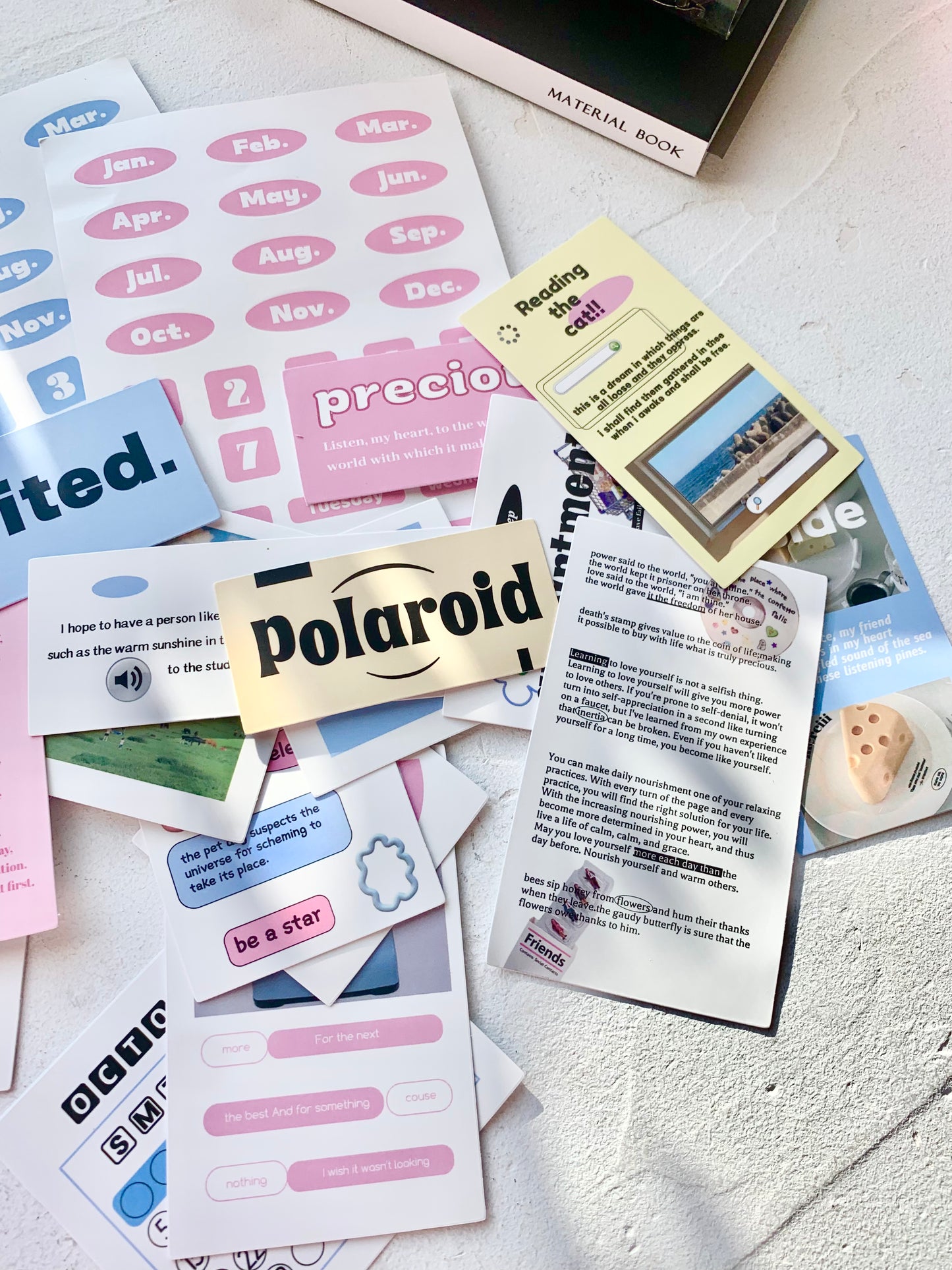 SSS - Pink/Blue | 20pcs Deco Pack | Ephemera Paper | Sticker