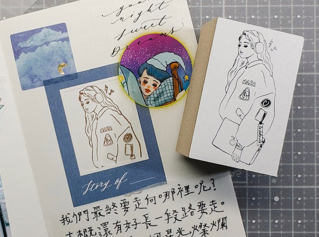 La Dolce Vita - Music Girl | Rubber Stamp