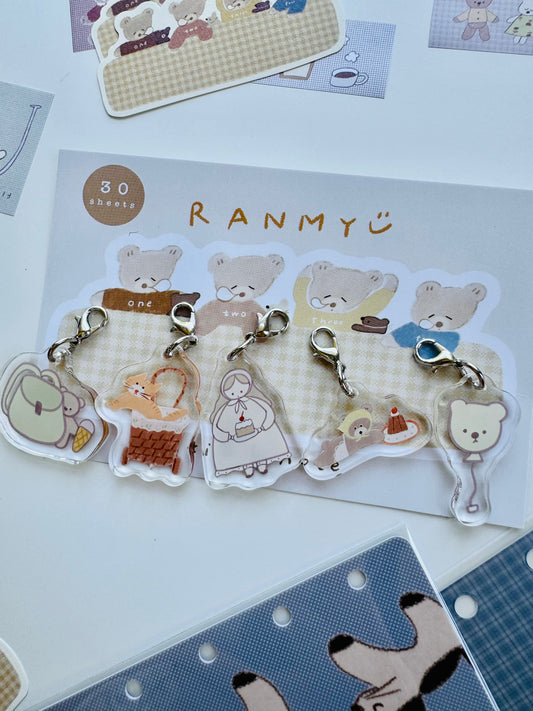 SPECIAL OFFER!! NEW! Ranmyu x Lazy Home | 5pcs Set | Mini Charms | Resin | Journaling Accessories