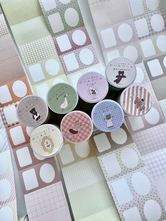 Ranmyu x Lazy Home - Collage - Pink | 6.3cm Memo Sticker Roll | Die-cut | Release Paper | 3.8M
