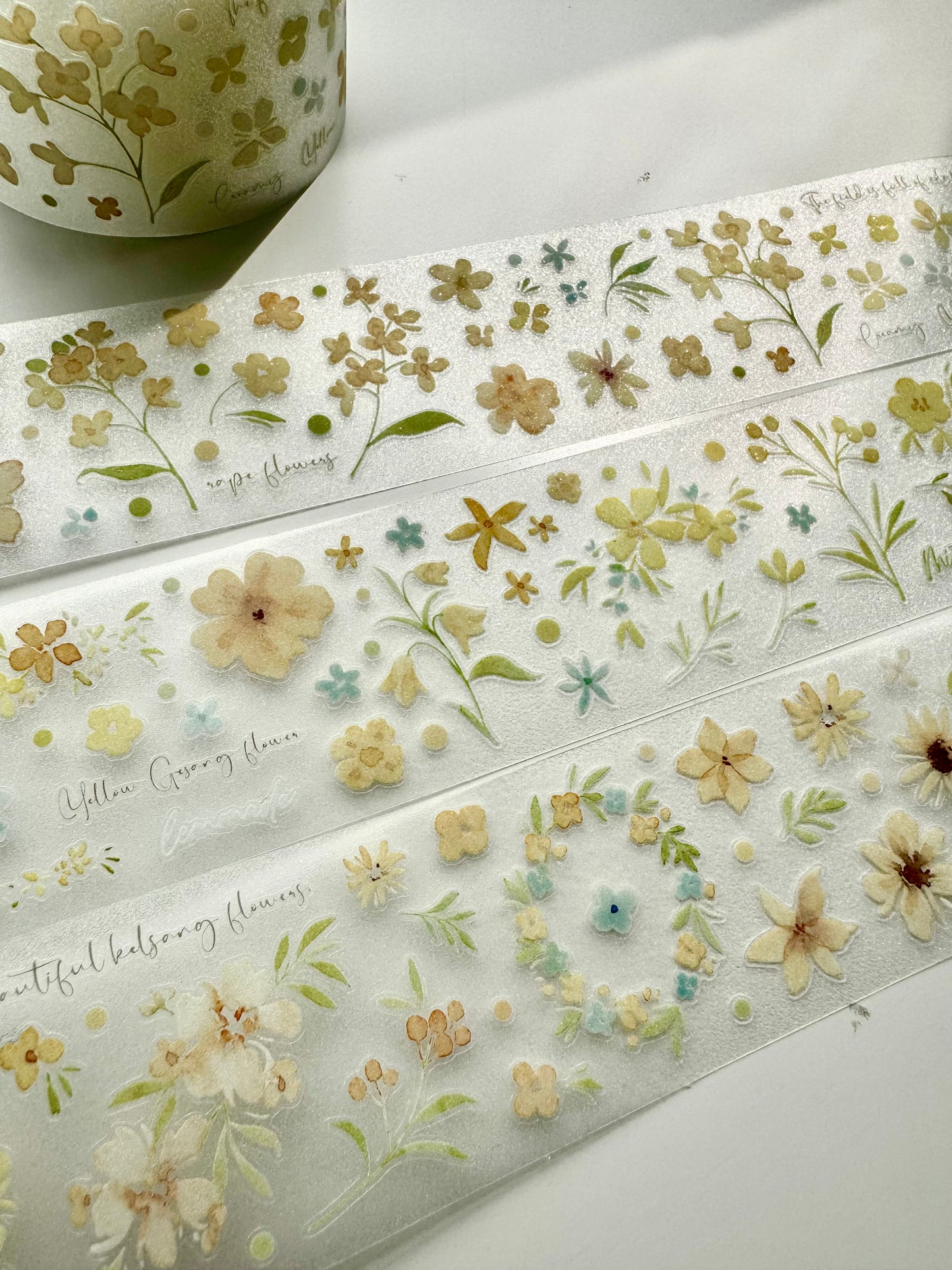 NEW! MWJ - Lemon Mint | 4.5cm Kiss-cut Glitter PET Tape | Release Paper | 5M