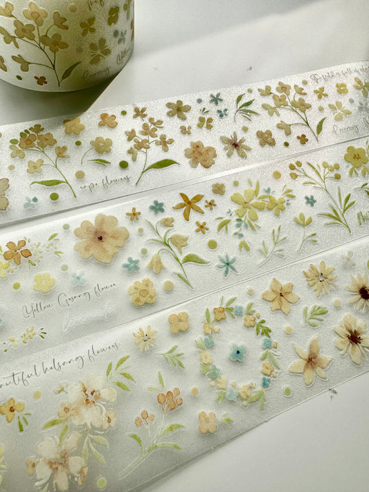 MWJ - Lemon Mint | 4.5cm Kiss-cut Glitter PET Tape |  Release Paper | 5M