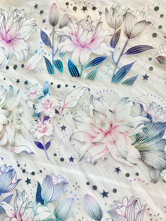 Man - Lily | Laser Silver |6cm PET Tape | Release Paper