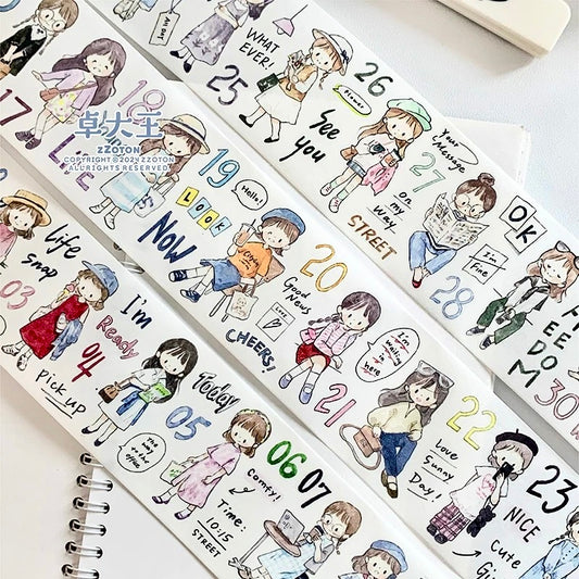 NEW! Molinta - Daily Styling | 6cm Kiss-cut Washi Tape | Release Paper | 5M