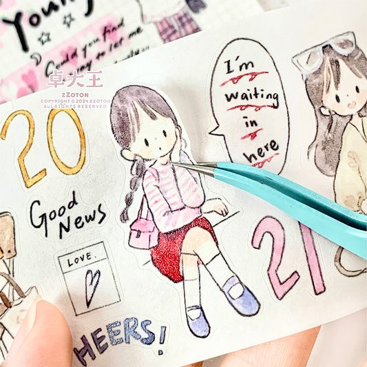 NEW! Molinta - Daily Styling | 6cm Kiss-cut Washi Tape | Release Paper | 5M