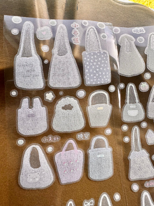 NEW! Hao Studio - Bags | 6cm Kiss-cut | Glitter PET Tape |  Release Paper | 5.25M