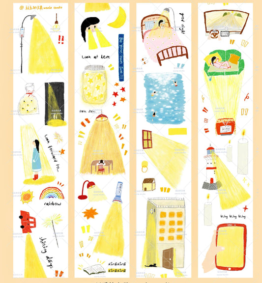 NEW! Wanle Studio - A Ray of Light | Kiss-cut | 5.3cm Washi Tape | Release Paper | 6M