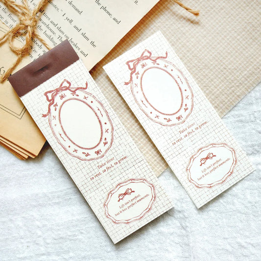 NEW! Sonia - Ribbon Bow A | 50pcs Notebook | Ephemera Paper