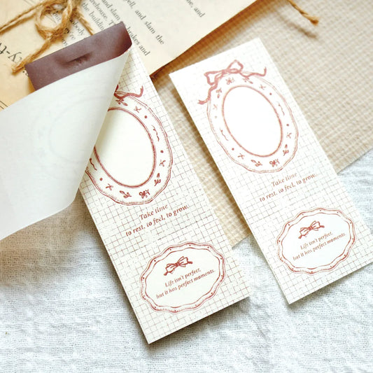 NEW! Sonia - Ribbon Bow A | 50pcs Notebook | Ephemera Paper