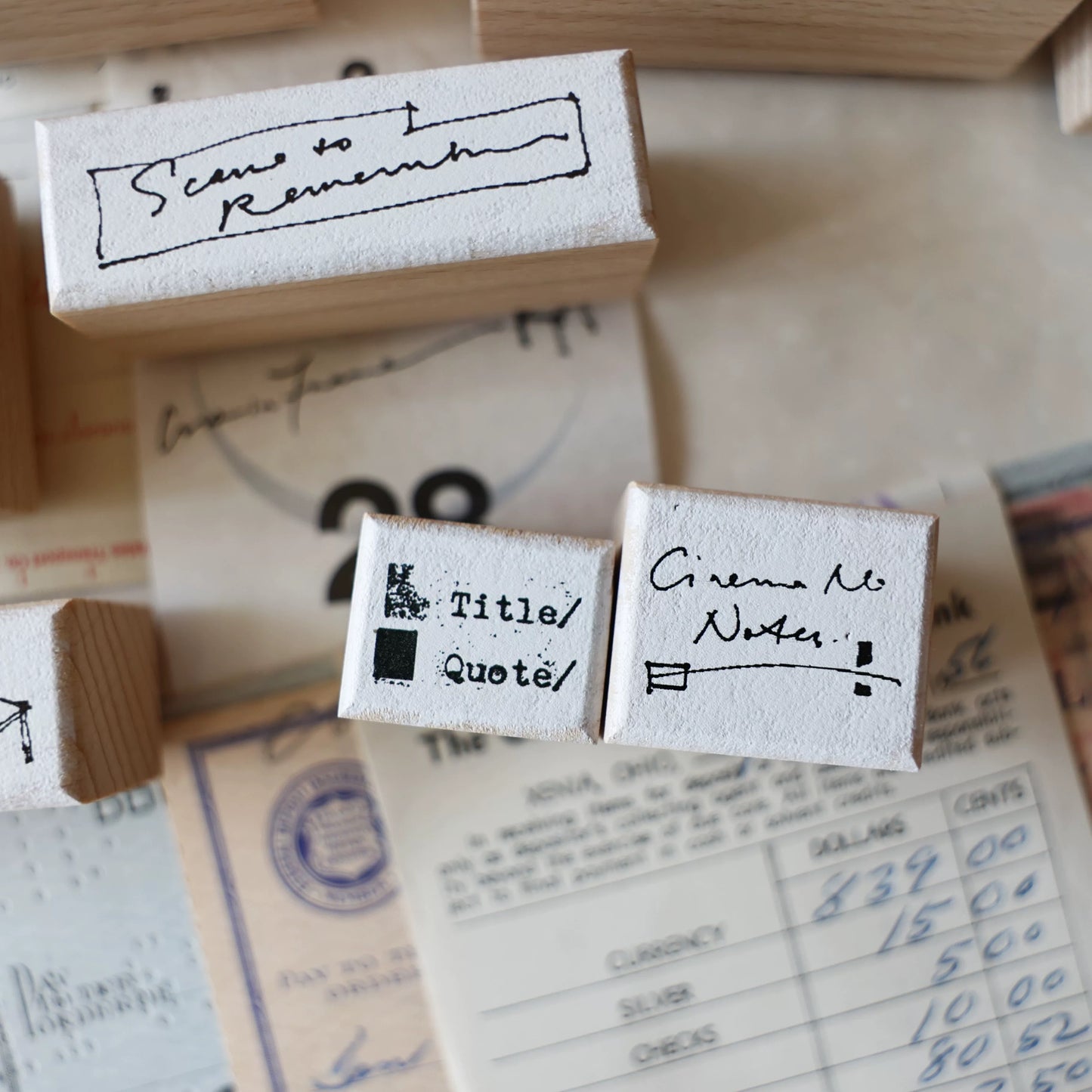 NEW! Two Raccoons - Captured Memories | Wooden Box | 8pcs Rubber Stamp Set