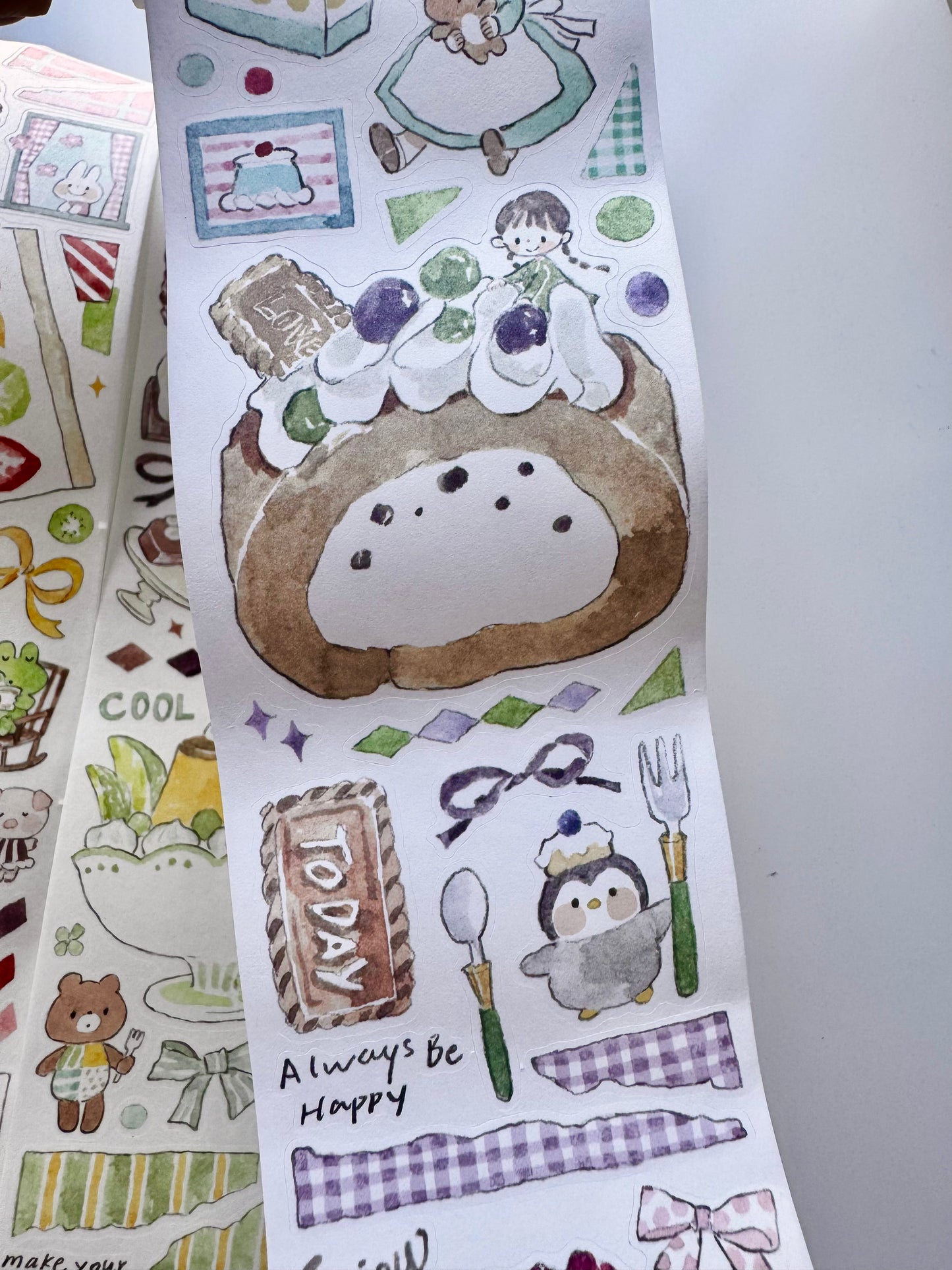 NEW! Molinta - Sweet Food | 6cm Kiss-cut Washi Tape | Release Paper | 5M
